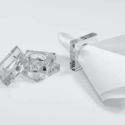 Acrylic Napkin Rings in Crystal Clear - Set of 4 Napkin Rings
