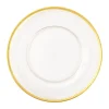 Acrylic Plate Charger in Clear with Gold Rim - 4 Each