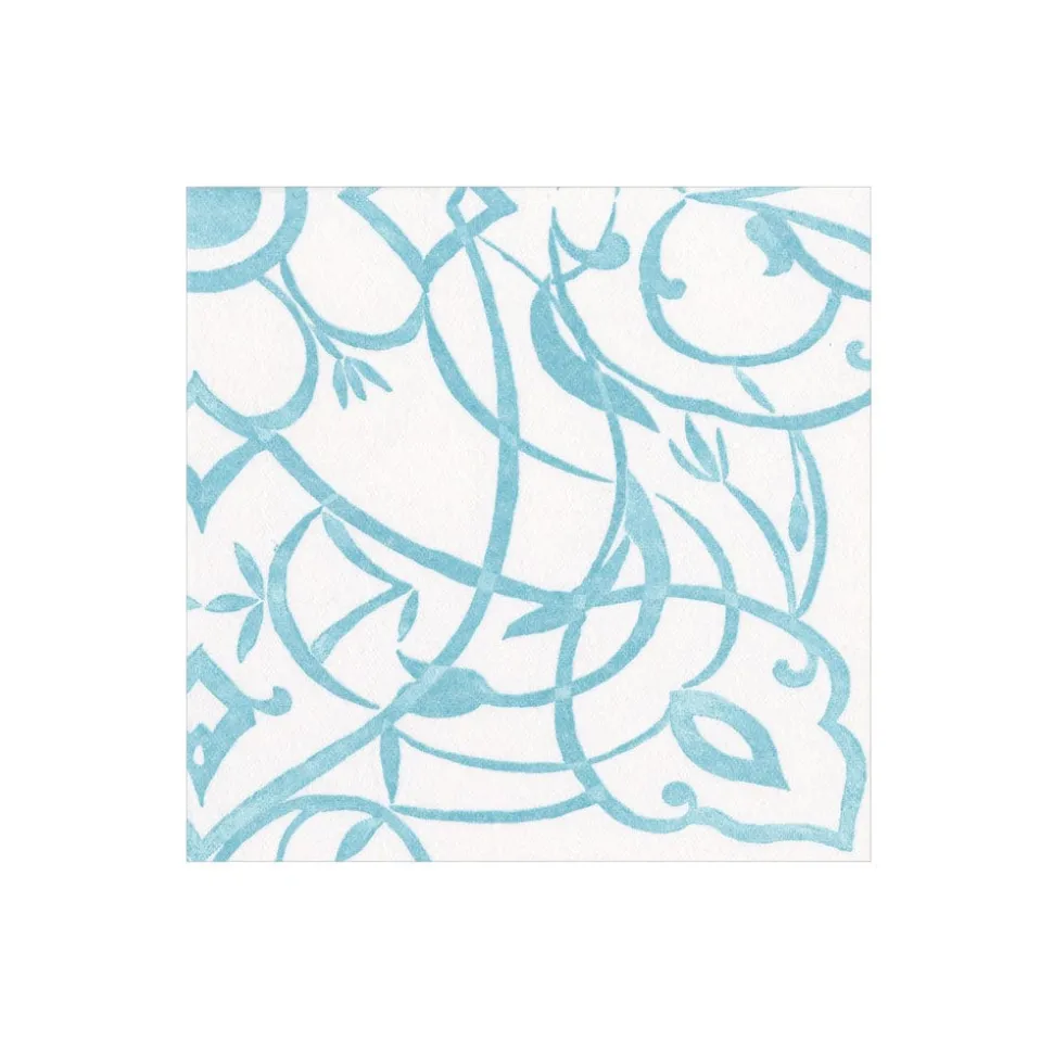 Algarve Aqua Paper Linen Boxed Cocktail Napkins - 30 Per Package