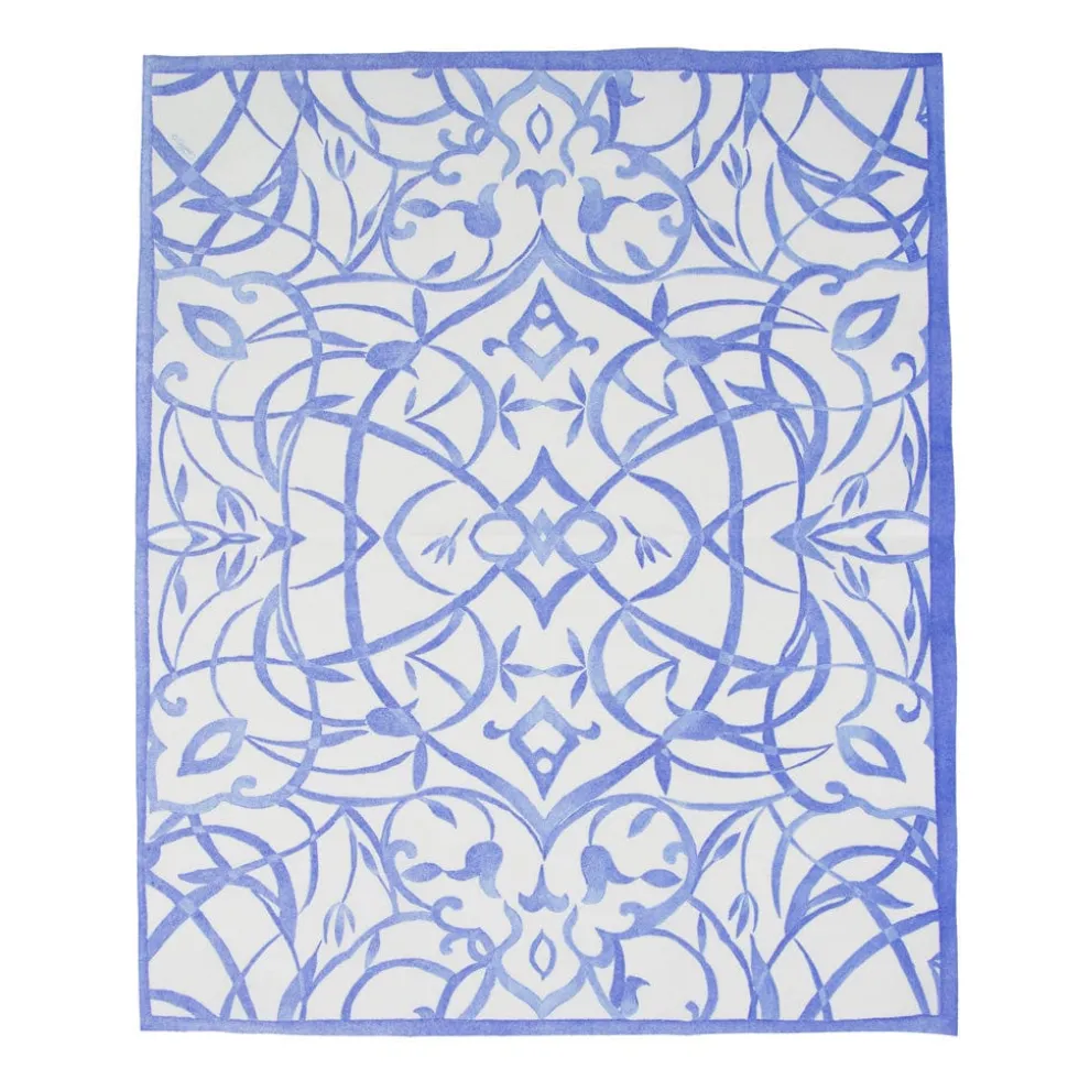 Algarve Ceramic Blue Paper Linen Guest Towel Napkins - 12 Per Package