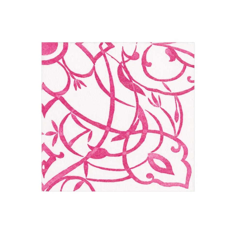 Algarve Fuchsia Paper Linen Boxed Cocktail Napkins - 30 Per Package