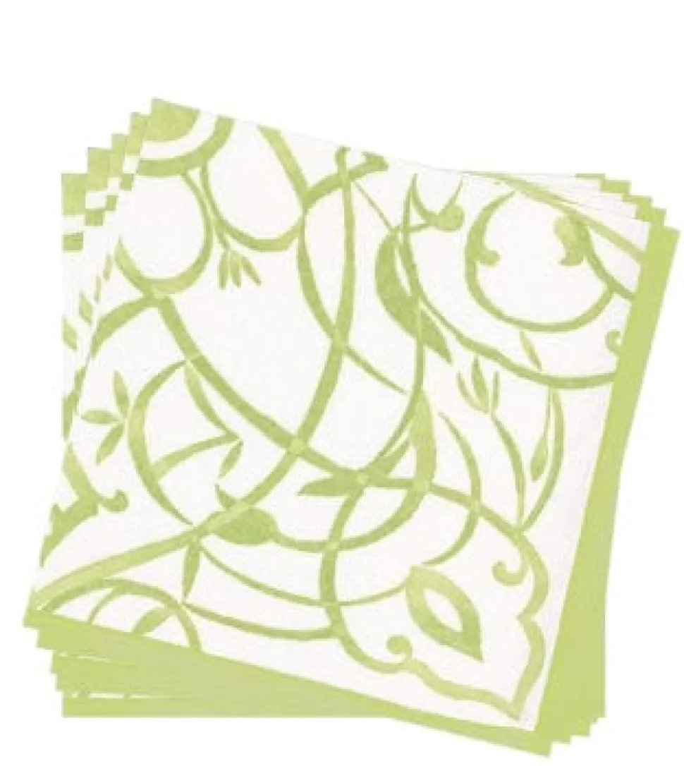 Algarve Paper Linen Dinner Napkins in Moss - 12 Per Package