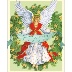 Angel Peace Wreath Classic Boxed Christmas Cards - includes 15 cards & envelopes