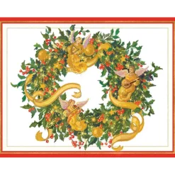 Angel Wreath Large Boxed Christmas Cards - includes 15 cards & envelopes