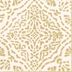 Annika Paper Linen Dinner Napkins in Ivory & Gold - 12 Per Package
