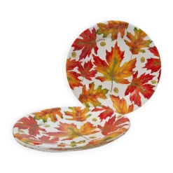 Autumn Hues White Dinner Plates - 8 Per Package