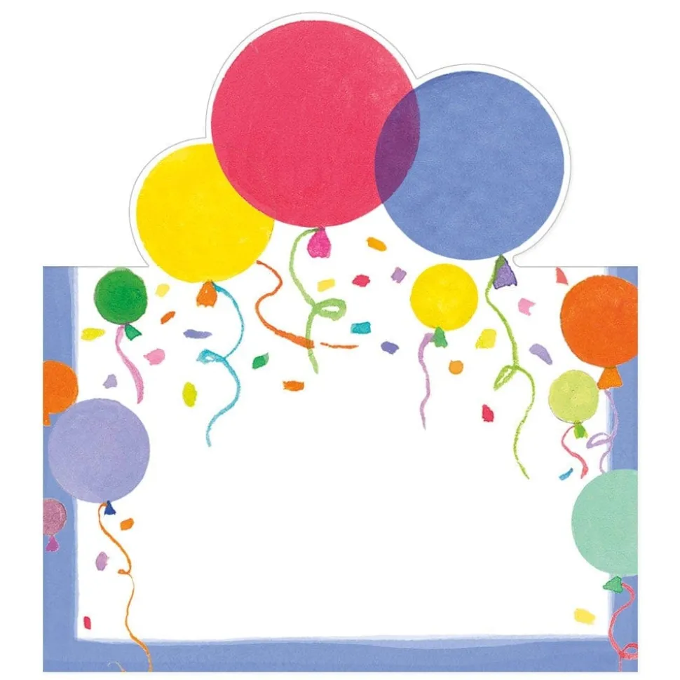 Balloons and Confetti Die-Cut Place Cards - 8 Per Package