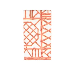 Bamboo Screen Coral Paper Linen Guest Towel Napkins - 12 Per Package