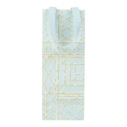 Bamboo Screen in Robin's Egg Wine & Bottle Gift Bags - One Gift Bag Included