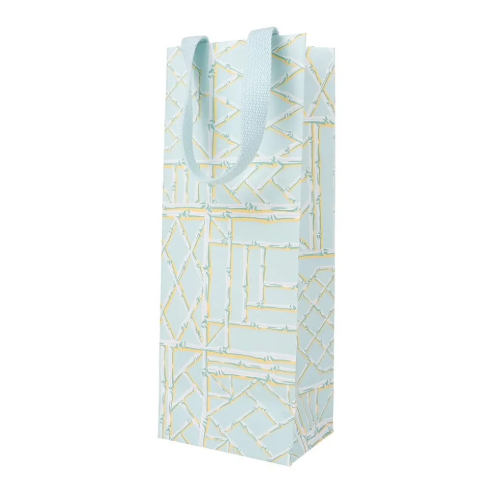 Bamboo Screen in Robin's Egg Wine & Bottle Gift Bags - One Gift Bag Included