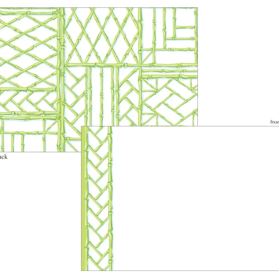 Bamboo Screen-Moss Green Correspondence Cards - 12 Card & Envelopes