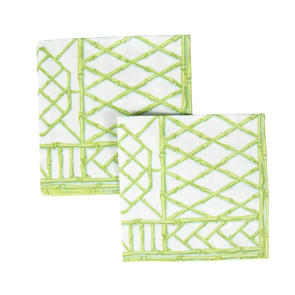 Bamboo Screen Moss Green Paper Linen Luncheon Napkins - 15 Per Package