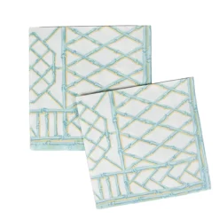 Bamboo Screen Robin's Egg Paper Linen Dinner Napkins - 12 Per Package