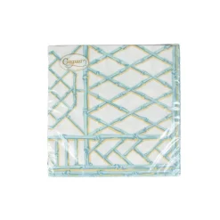 Bamboo Screen Robin's Egg Paper Linen Dinner Napkins - 12 Per Package