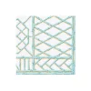 Bamboo Screen Robin's Egg Paper Linen Boxed Cocktail Napkins - 30 Per Package