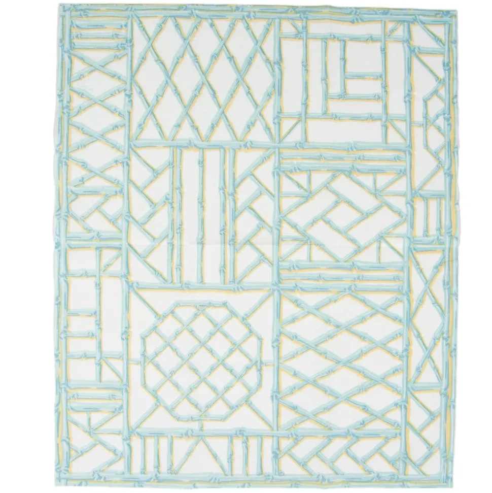 Bamboo Screen Robin's Egg Paper Linen Guest Towel Napkins - 12 Per Package