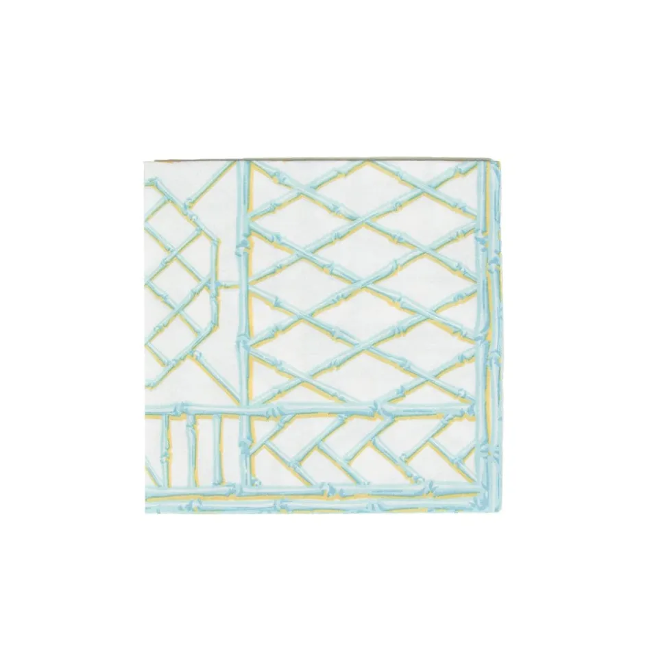 Bamboo Screen Robin's Egg Paper Linen Luncheon Napkins - 15 Per Package