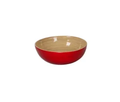 Bamboo Small Salad Bowl in Red - Set of 4