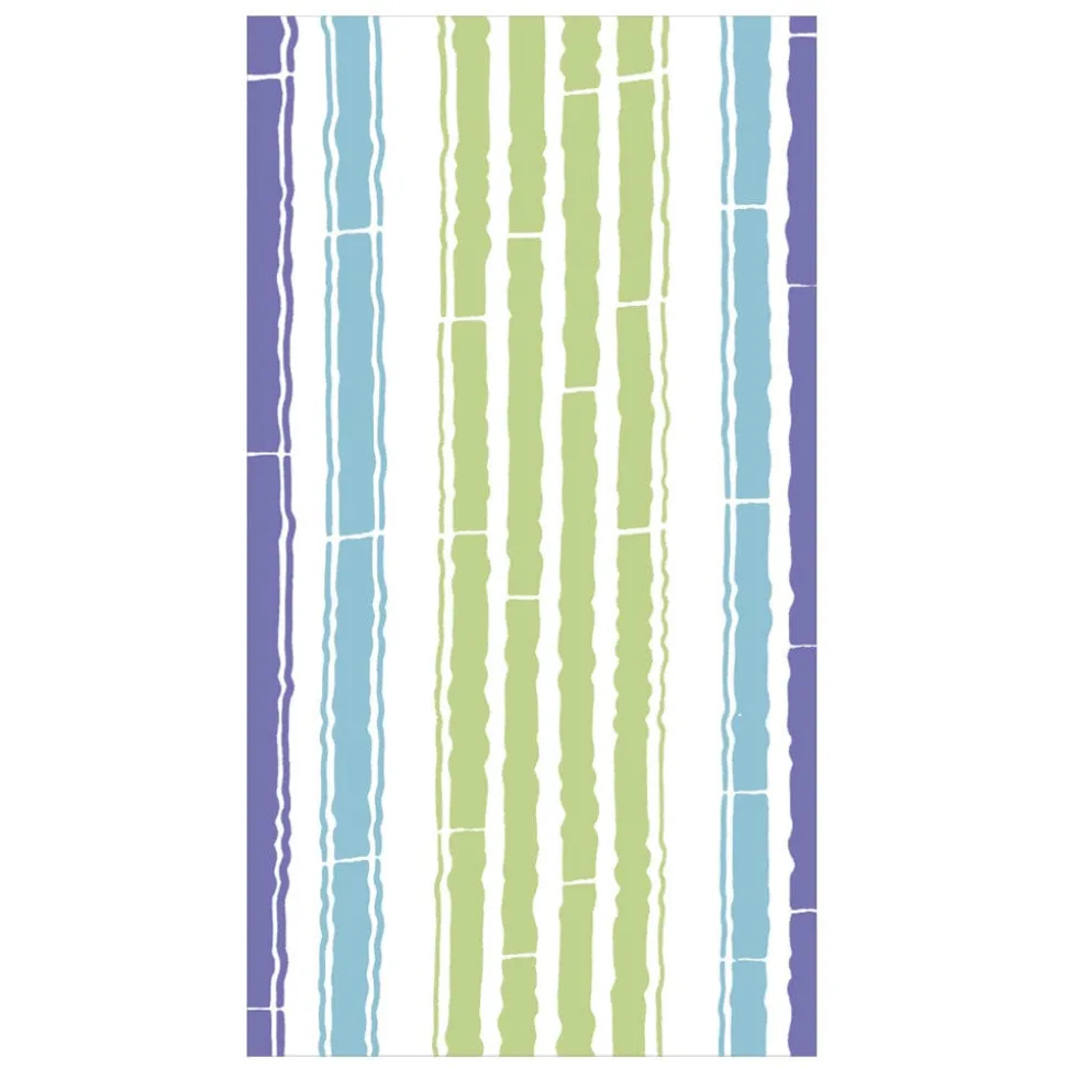 Bamboo Stripe Guest Towel Napkins in Blue & Green - 15 Per Package