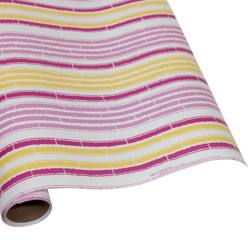 Bamboo Stripe Pink And Yellow Gift Wrapping Paper - 30" x 8' Roll
