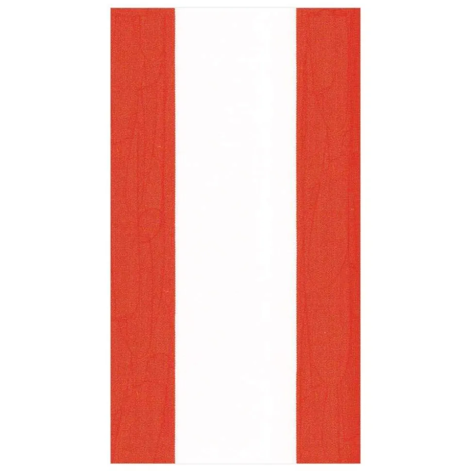 Bandol Stripe Paper Guest Towel Napkins in Red - 15 Per Package