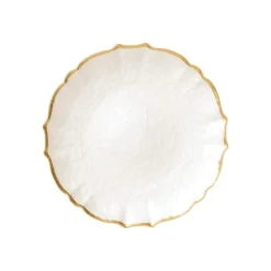 Baroque Glass Salad Plate in White