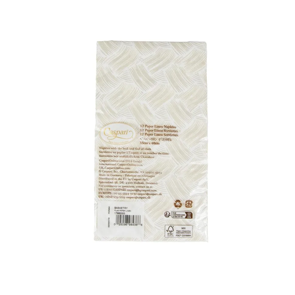 Basketry Flax Paper Linen Guest Towel Napkins - 12 Per Package