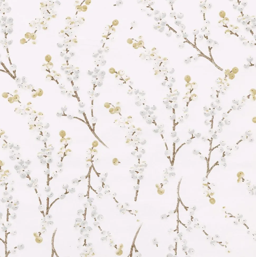 Berry Branches Gift Wrapping Paper in White & Silver - 30" x 8' Roll