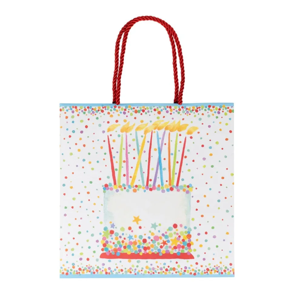Birthday Cake Medium Square Gift Bags - One Gift Bag Included