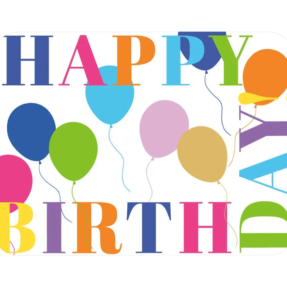 Birthday Surprise Paper Placemats in White - 12 Per Package,
