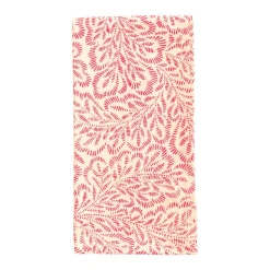 Block Print Leaves Cotton Dinner Napkins in Coral & Fuchsia - Set of 4, Three Sets