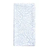 Block Print Leaves Cotton Dinner Napkins in White & Blue - Set of 4