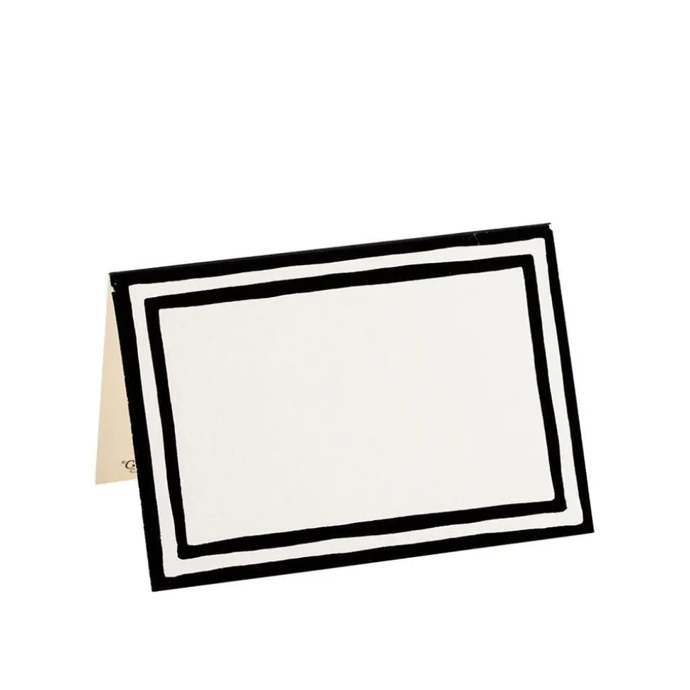 Border Stripe Place Cards in Black Foil - 8 Per Package