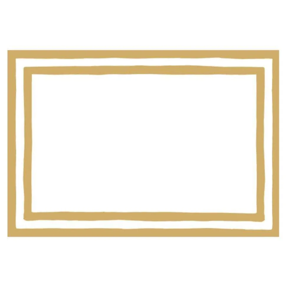 Border Stripe Place Cards in Gold Foil - 8 Per Package