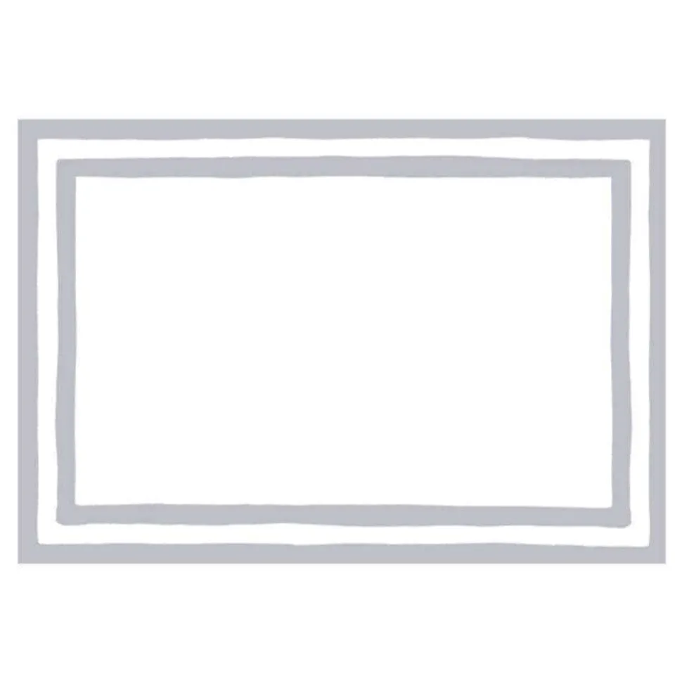 Border Stripe Place Cards in Silver Foil - 8 Per Package