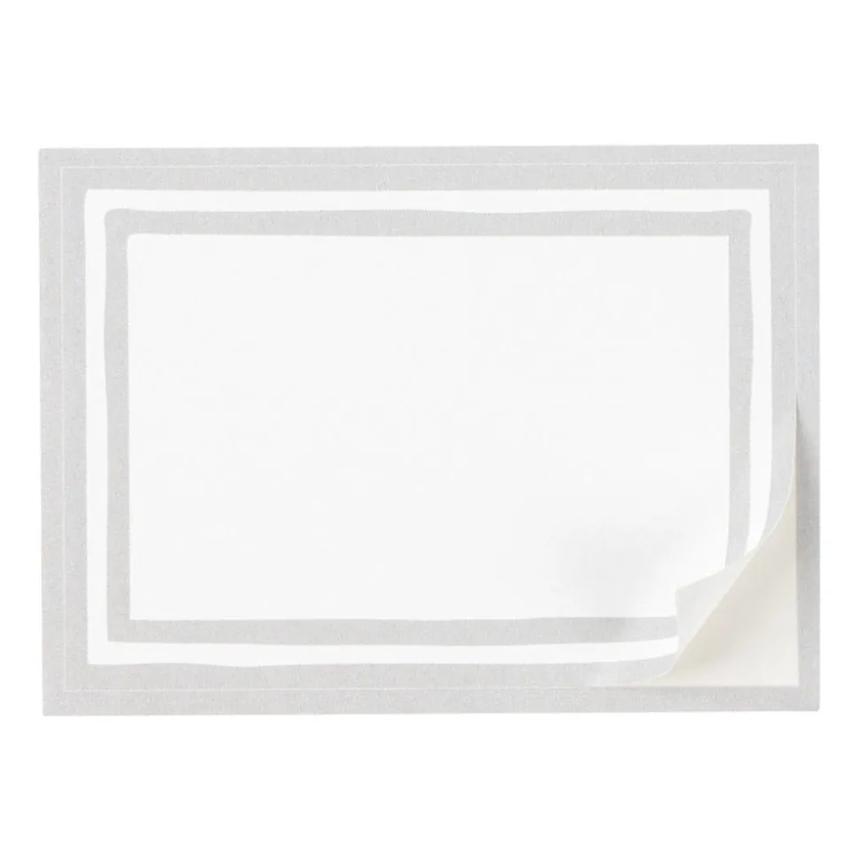 Border Stripe Self-Adhesive Labels in Silver - 12 Per Package