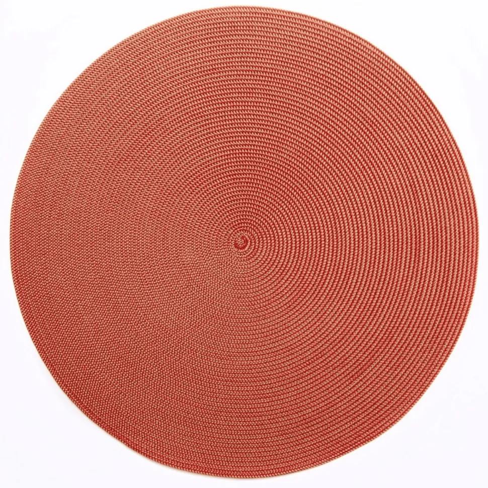 Braided Round Placemat in Gold & Red - 1 Each