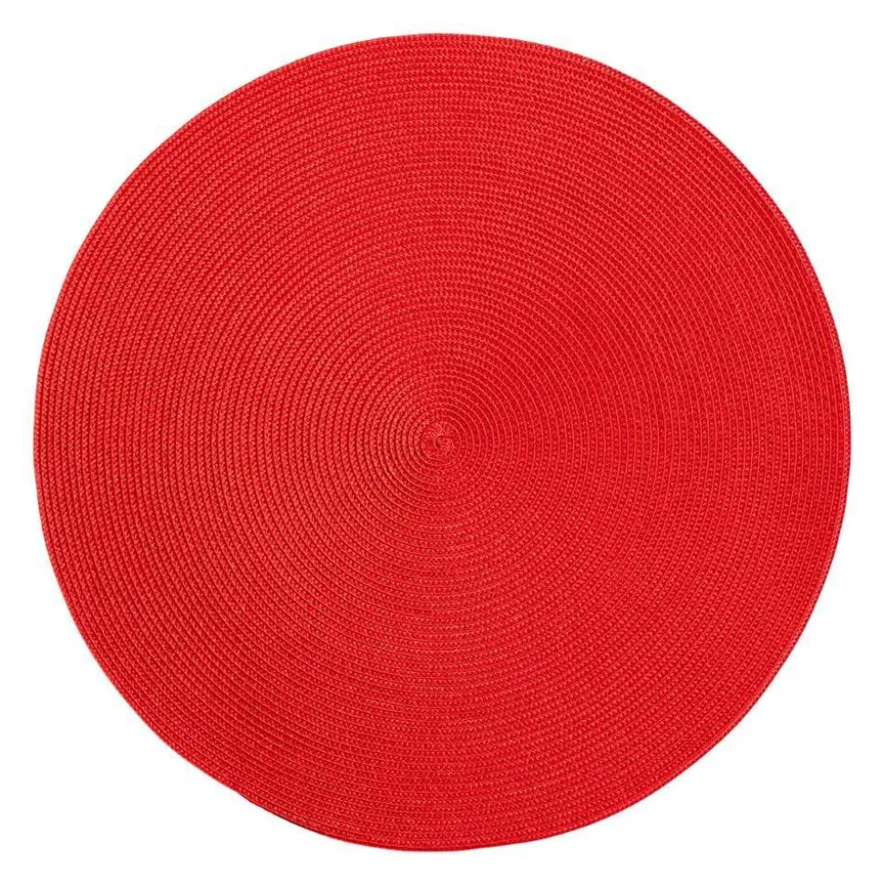 Braided Round Placemat in Holiday Red - 1 Each