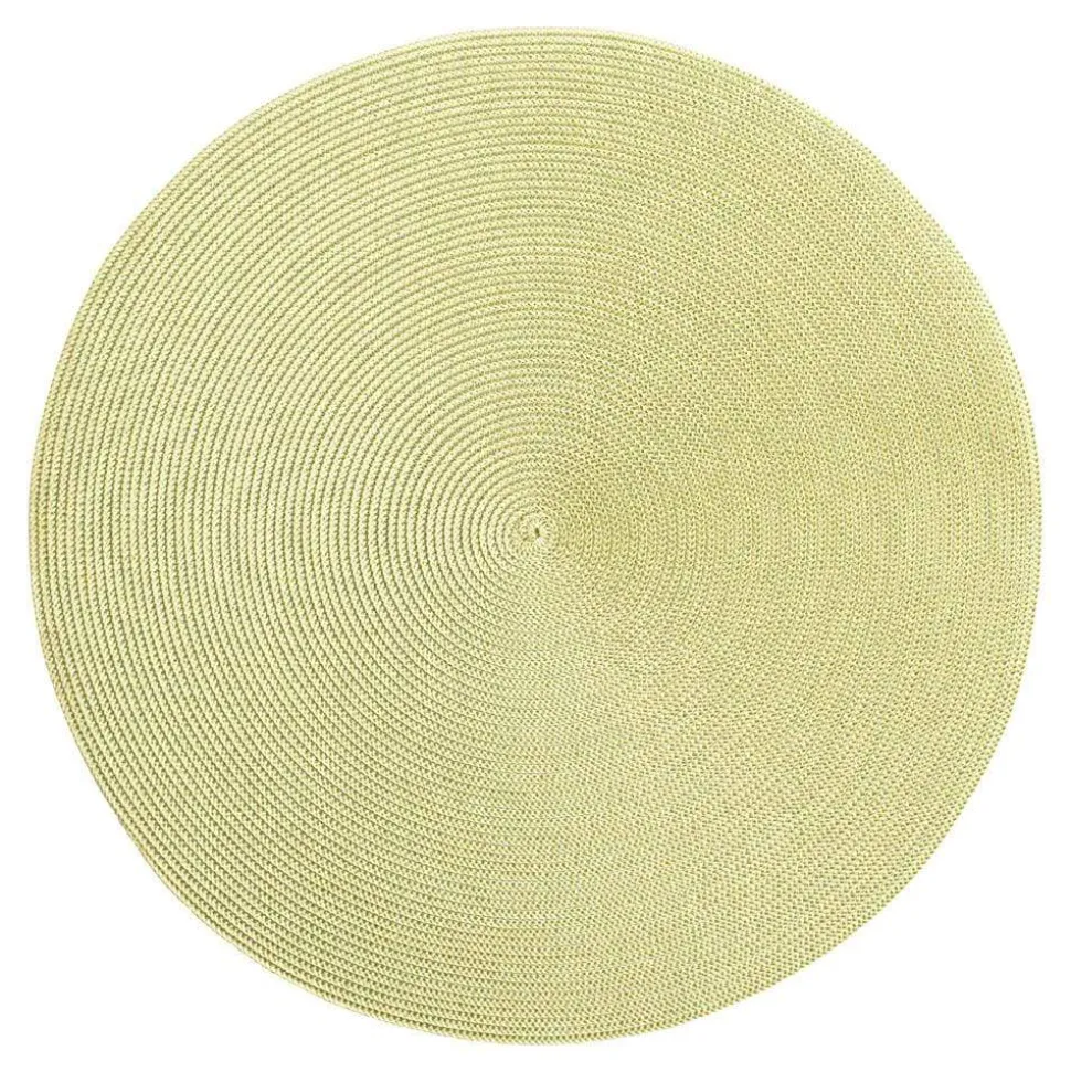 Braided Round Placemat in Moss & Canary - 1 Each