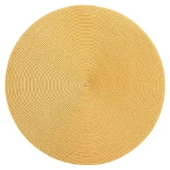 Braided Round Placemat in Mustard & Tan - 1 Each