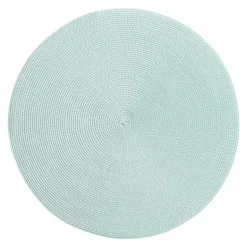 Braided Round Placemat in Silver & Aqua - 1 Each