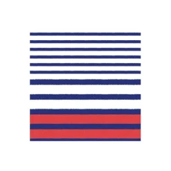 Breton Stripe Boxed Cocktail Napkins in Blue - 40 Per Box