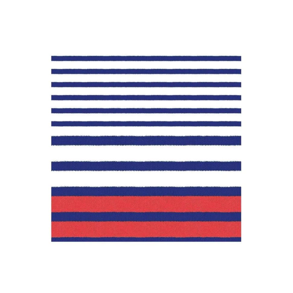 Breton Stripe Boxed Cocktail Napkins in Blue - 40 Per Box