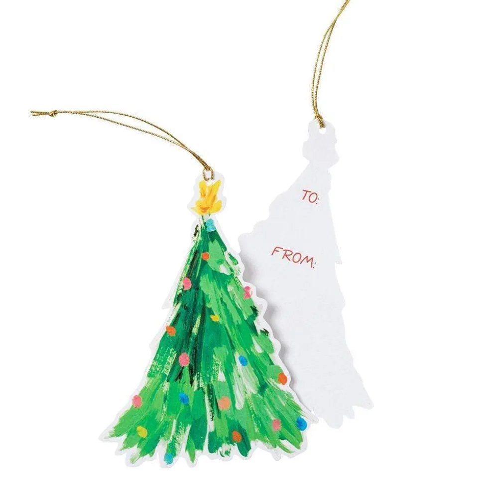 Brushstroke Trees Decorative Die-Cut Gift Tag - 4 Per Package