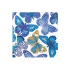 Butterflies Boxed Cocktail Napkins in Blue - 40 Per Box