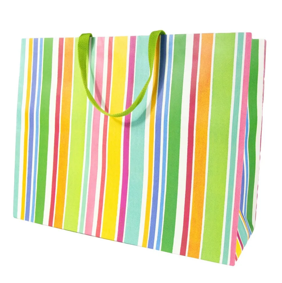Cabana Stripe Bright Gift Bags - 1 Jumbo Gift Bag