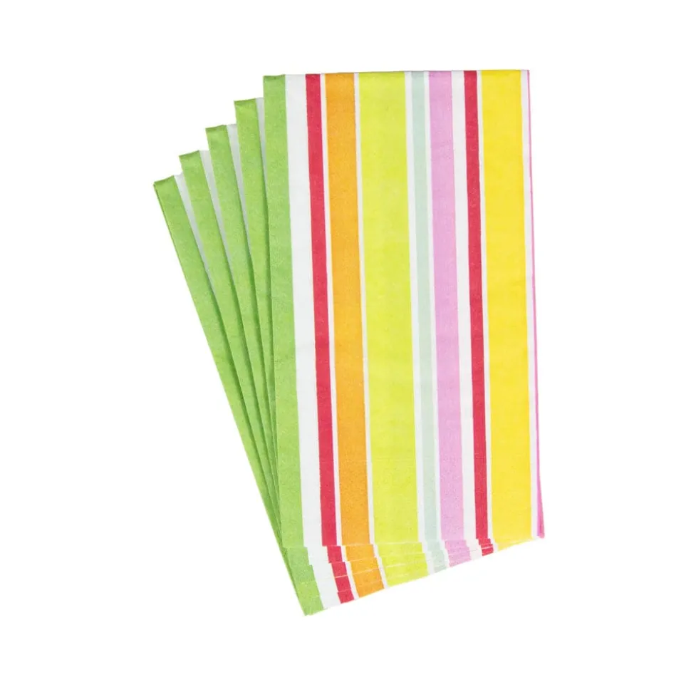 Cabana Stripe Bright Guest Towel Napkins - 15 Per Package