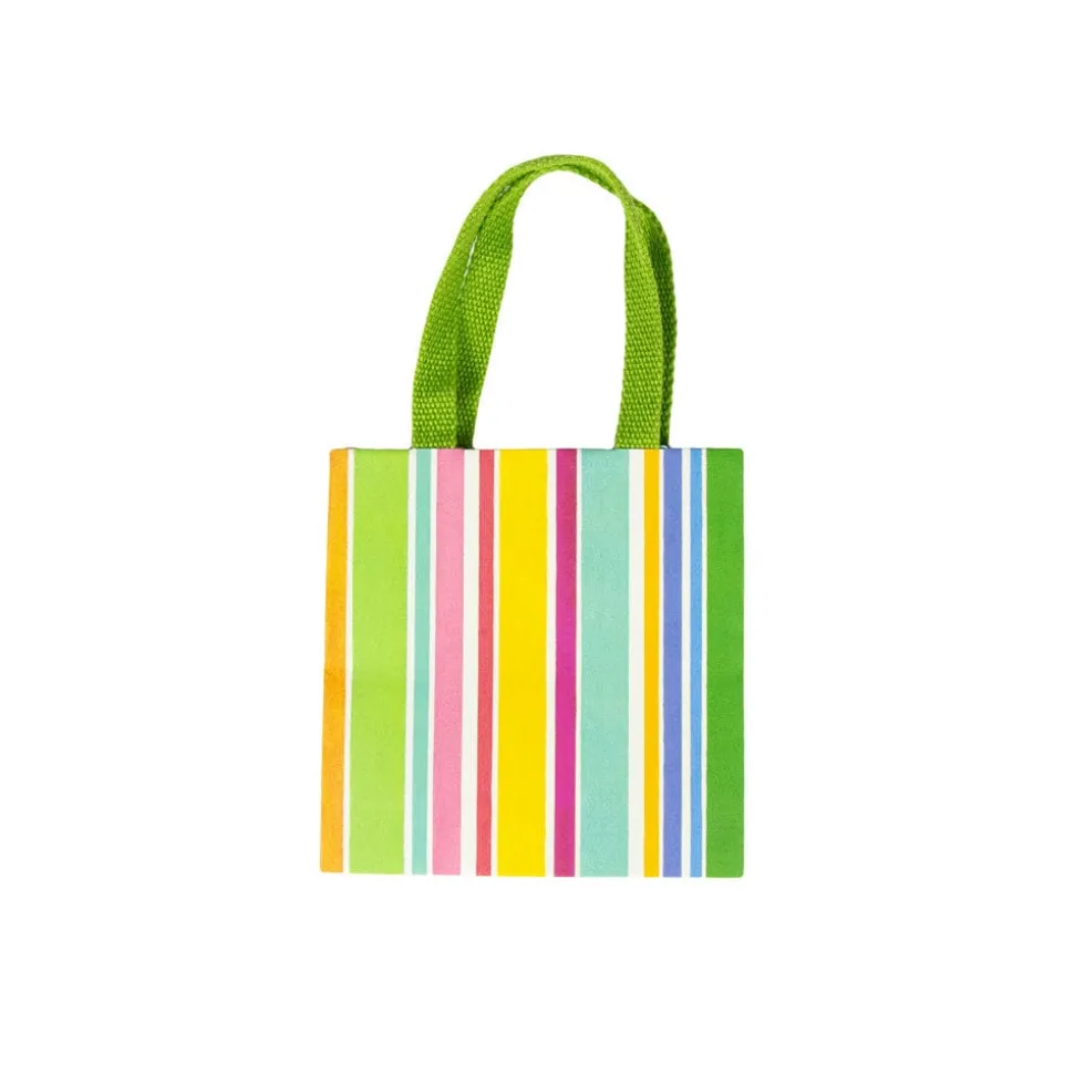 Cabana Stripe Bright Small Square Gift Bags - 1 Each