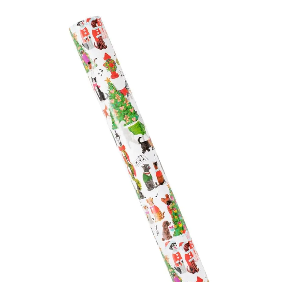 Caroling Pets Wrapping Paper - 30" x 8' Roll
