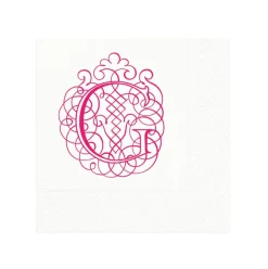 Caspari Antique Ornate Single Initial Personalized Cocktail Napkins